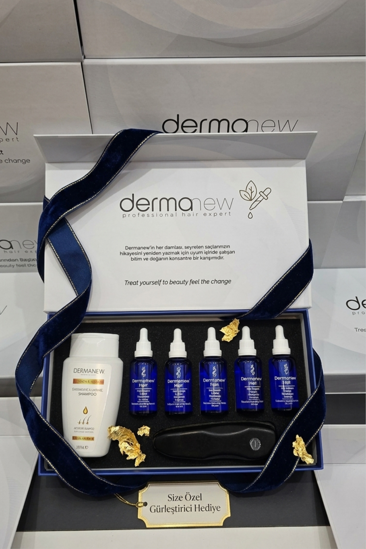 Dermanew Saç Çıkarıcı Güçlü Formül 5’li Serum Roller ve Özel Şampuan Seti - Saç Bakım HEDİYE PAKETİ — 6526541 — تصویر 4 از 6