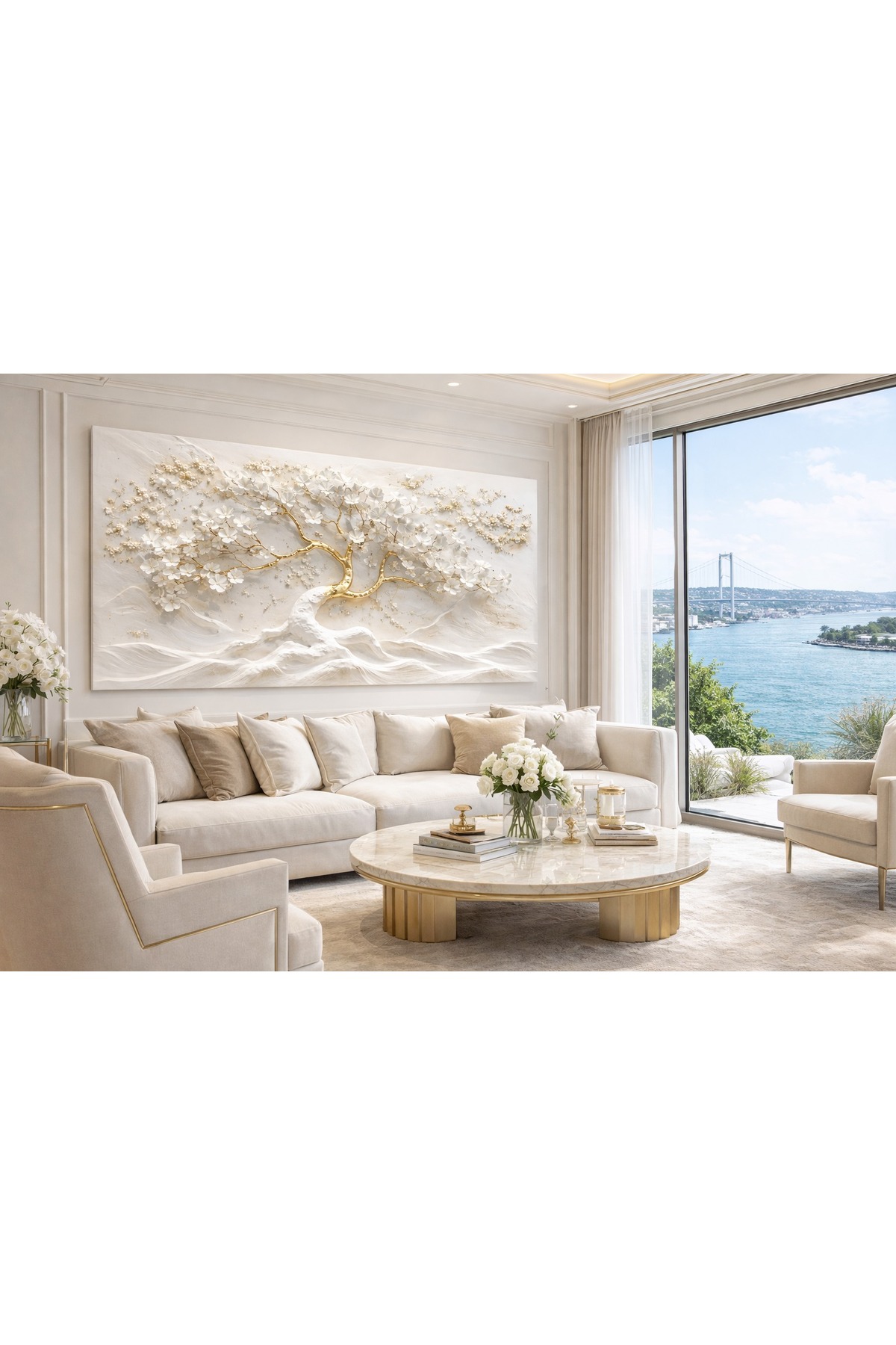 HDART Premium Altın Doku Efektli Ultra Gerçekçi Kabartma Görünümlü