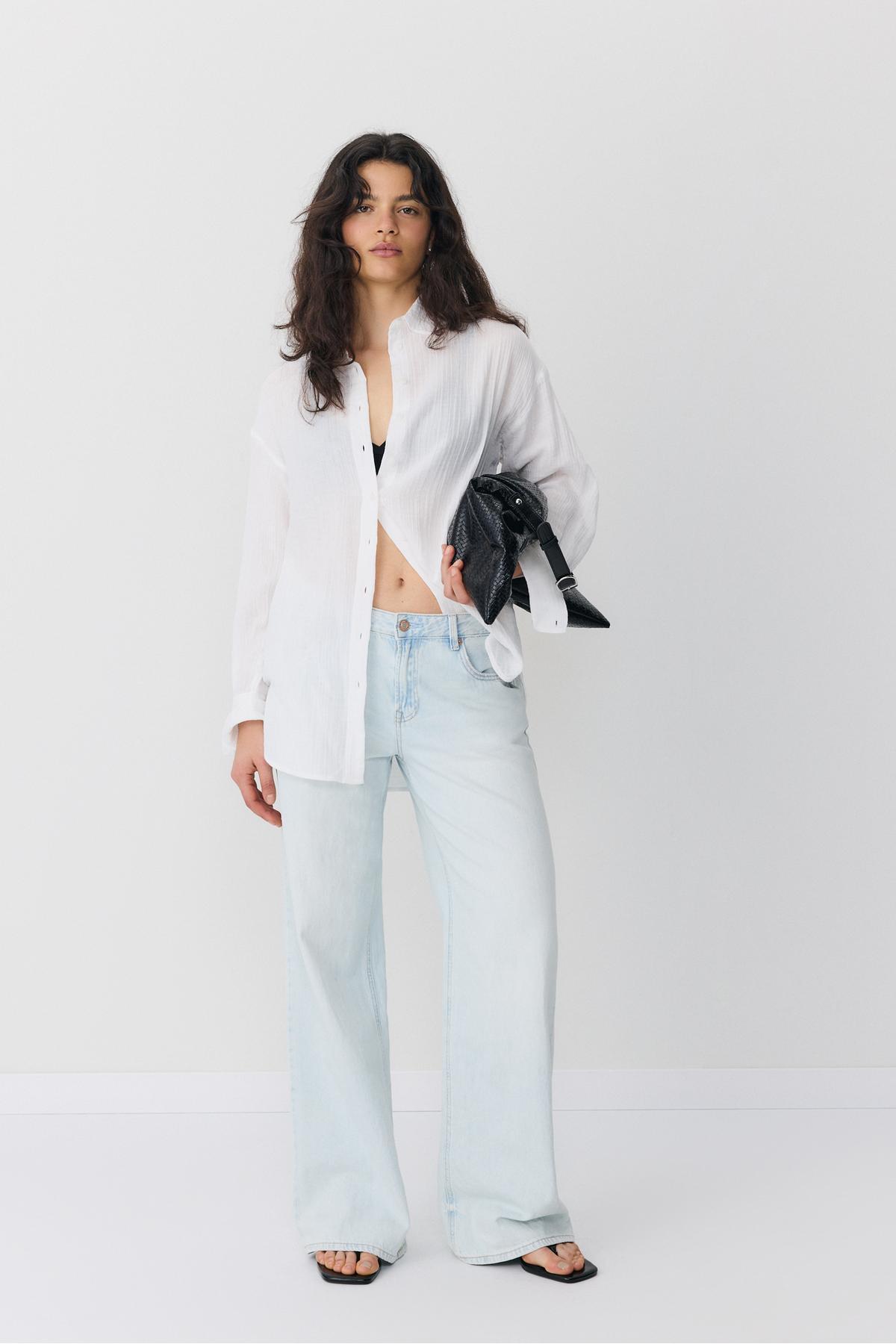 Stradivarius  Basic çift kumaş gömlek - Görsel 2