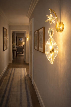 Store 3 Renk LED Kristal Çiçek Duvar Aplik Elektrikli Modern Dekoratif Aydınl...