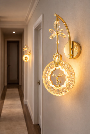 Store ELEKTRİKLİ 3 Renkli LED Kristal Geyik Duvar Aplik Modern Dekoratif Aydı...