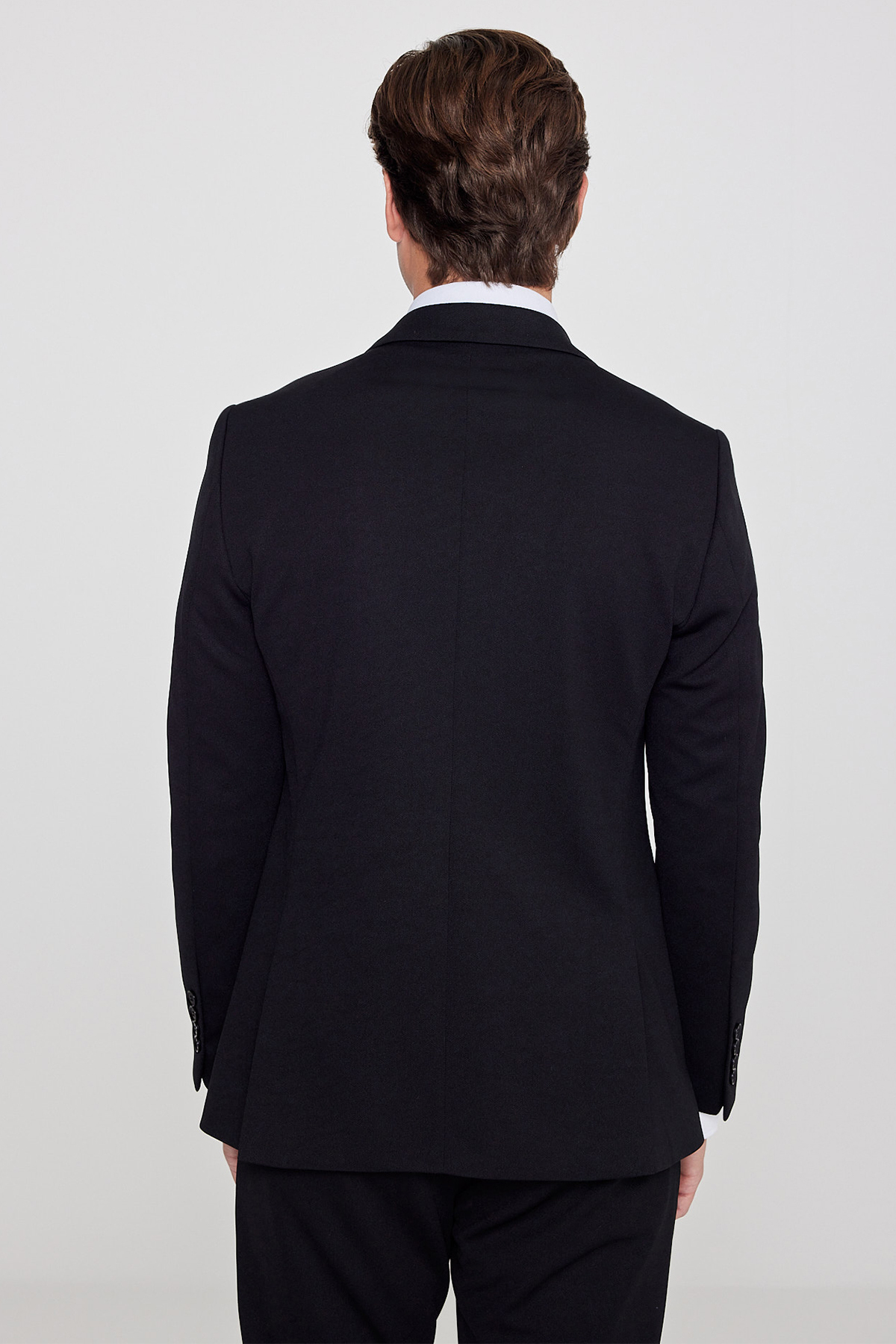 AC&Co / Altınyıldız Classics  Erkek Siyah Slim Fit Dar Kesim Mono Yaka Beli Bağlamalı Kapak Cepli Esnek Takım Elbise - Görsel 7