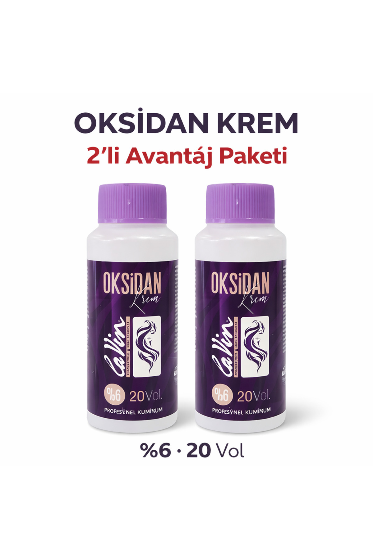 Lavin Oksidan Krem %6 20 Vol Saç Boyası Oksidanı Profesyonel Kuaför Tipi 2'li Set — 86801401080132