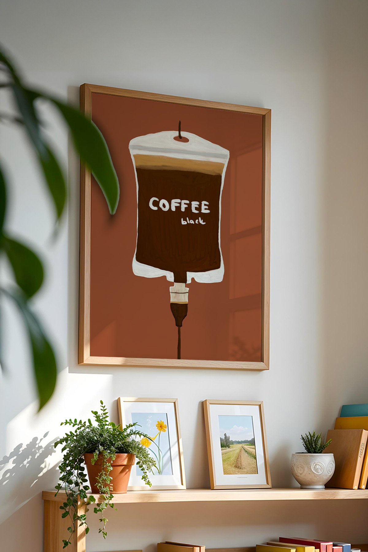 Kahve Tablo Coffee Yazılı Poster Modern Mutfak Duvar Dekoru Çerçevesiz