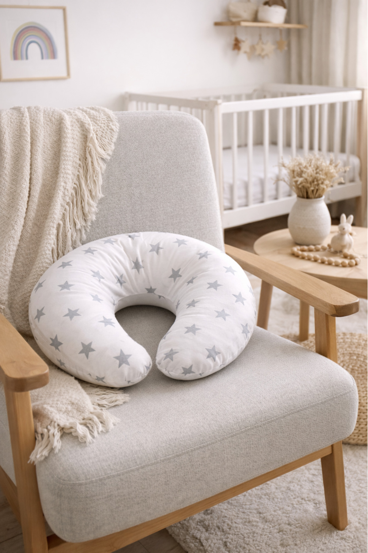 BebeK on For Babynest Gri Yıldızlı set | Emzirme Yastığı ile fotoğrafı 5 (önizleme)