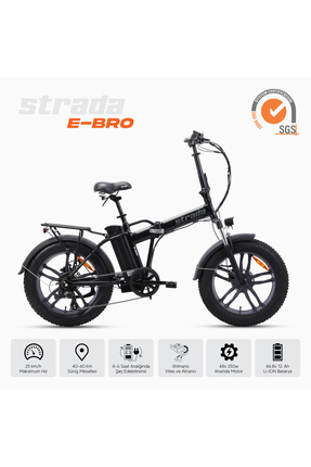 Stradacycles E-Bro 20 Jant Hidrolik Disk Katlanabilir Fat Bike Bisiklet
