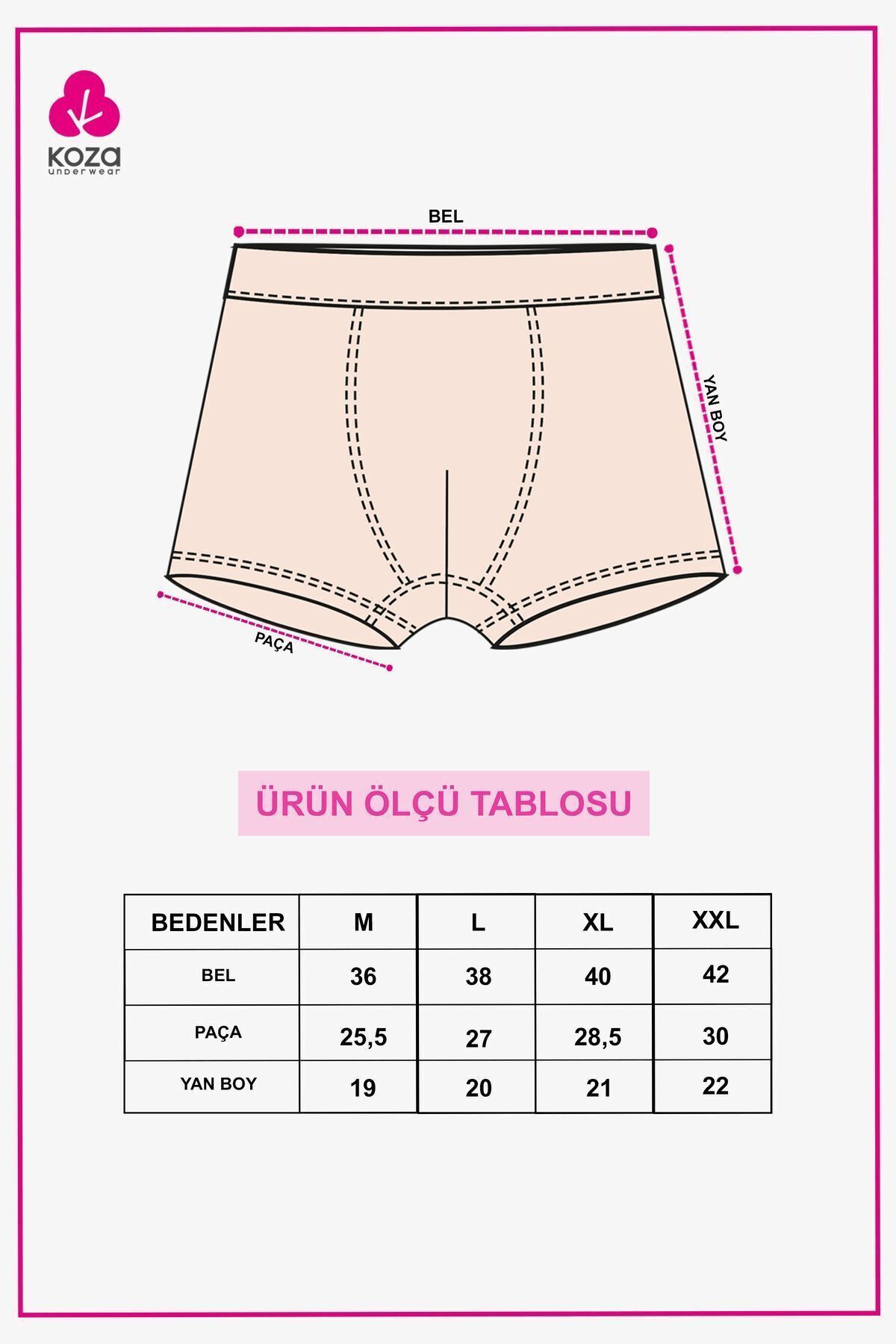 koza iç giyim Erkek 3'lü Pamuklu Likralı Boxer görsel 5