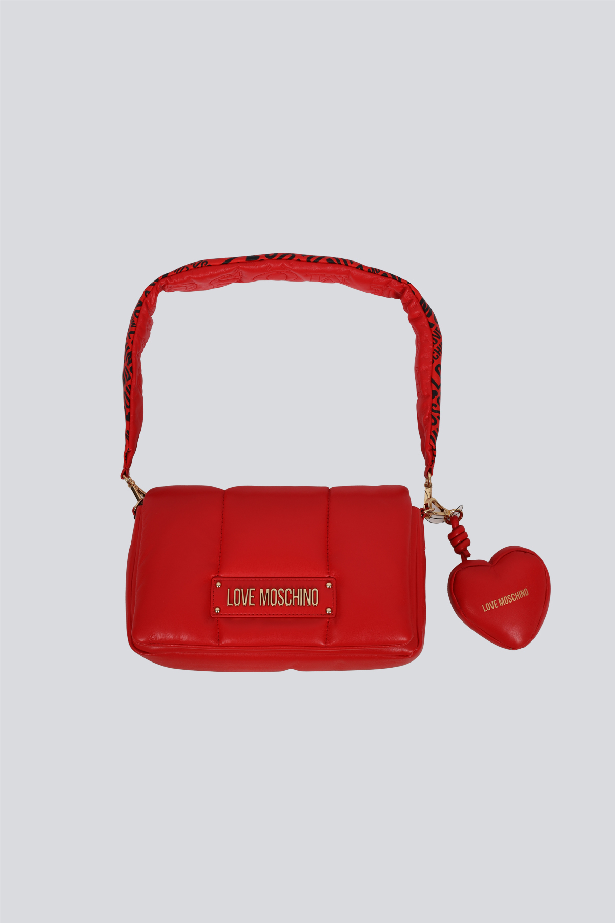 Love Moschino Kadın Pullu Deri Ayarlanabilir Askı Metal Logo