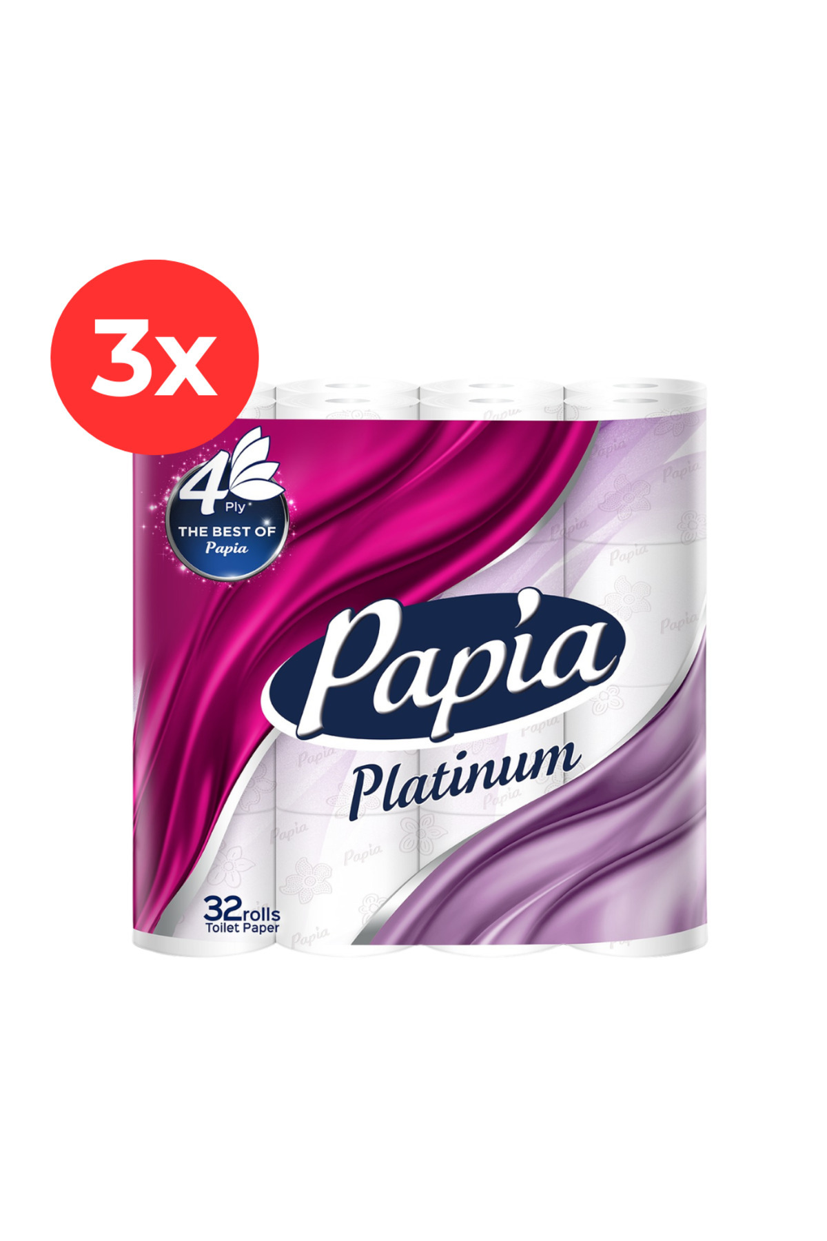 Papia 3x Hartie igienica Platinum 32 role, 4 straturi