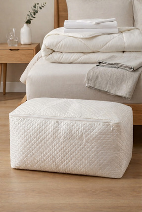 Vijdan Life Saten Güpürlü Dikişli Fermuarlı Yorgan Hurcu 100×50×40 – Çeyizlik...