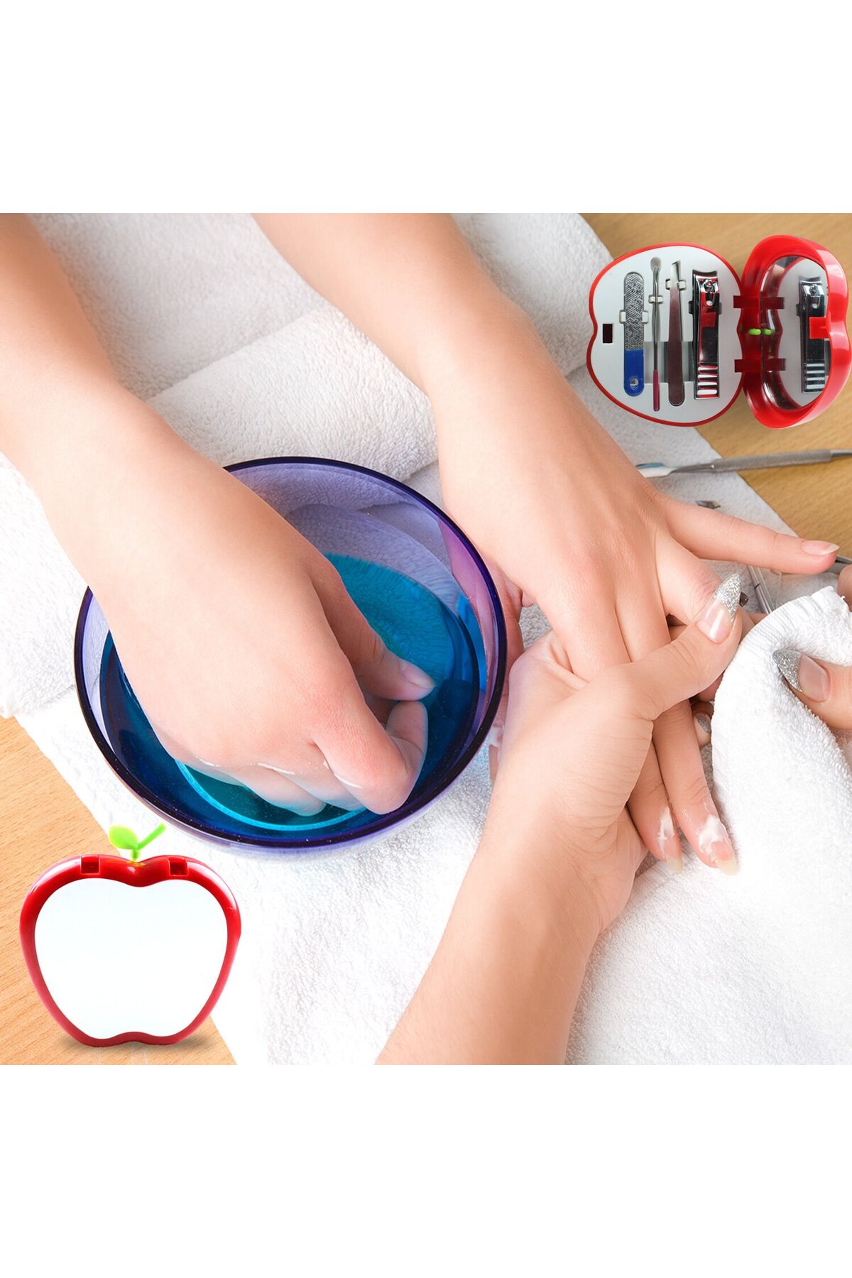 Practika 8.5 Cm Elma Şeklinde Manikür Pedikür Seti 4 Parça Paslanmaz Çelik Bakım Seti fotoğrafı 4 (önizleme)