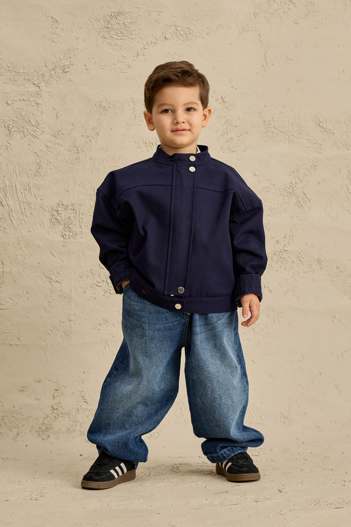 Fahhar Kids Oversize Kanvas Ceket Lacivert fotoğrafı 6 (önizleme)