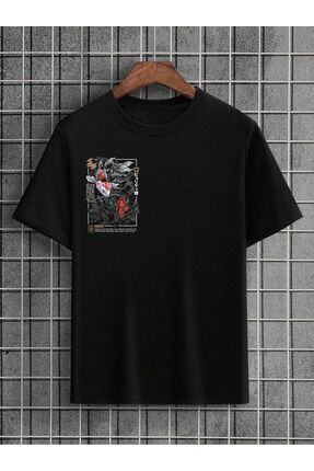 Yakor Balık Sembollü %100 Organik Pamuklu Kalın Dokulu Oversize Bisiklet Yaka...