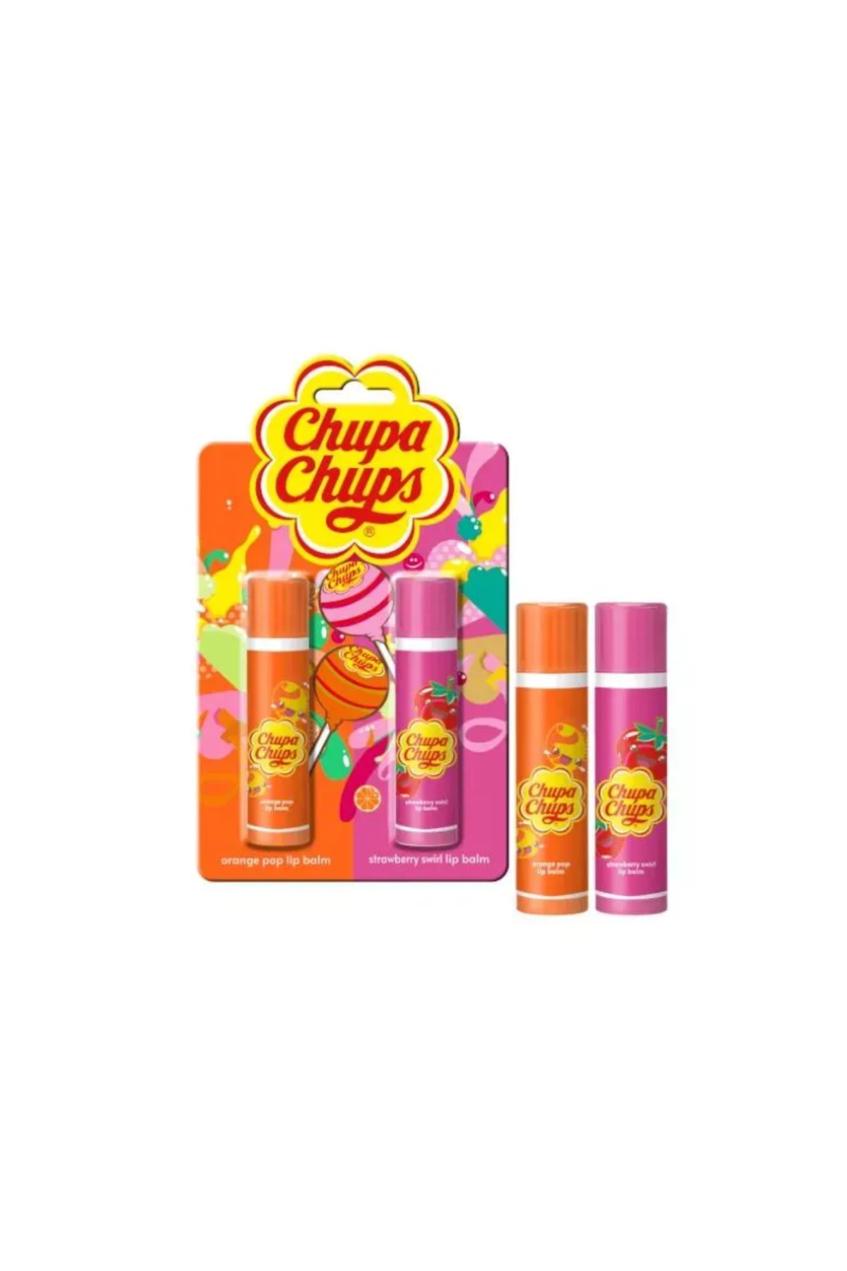 Chupa Chups Lip Balm 2 li Dudak Bakım Kremi 4gr - Çilek Ve