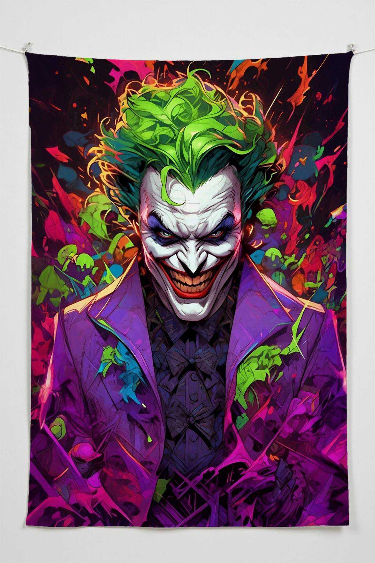Joker Batman Themed Anime Wallcovering – Oversized Tapestry Room Decor High Resolution Printing