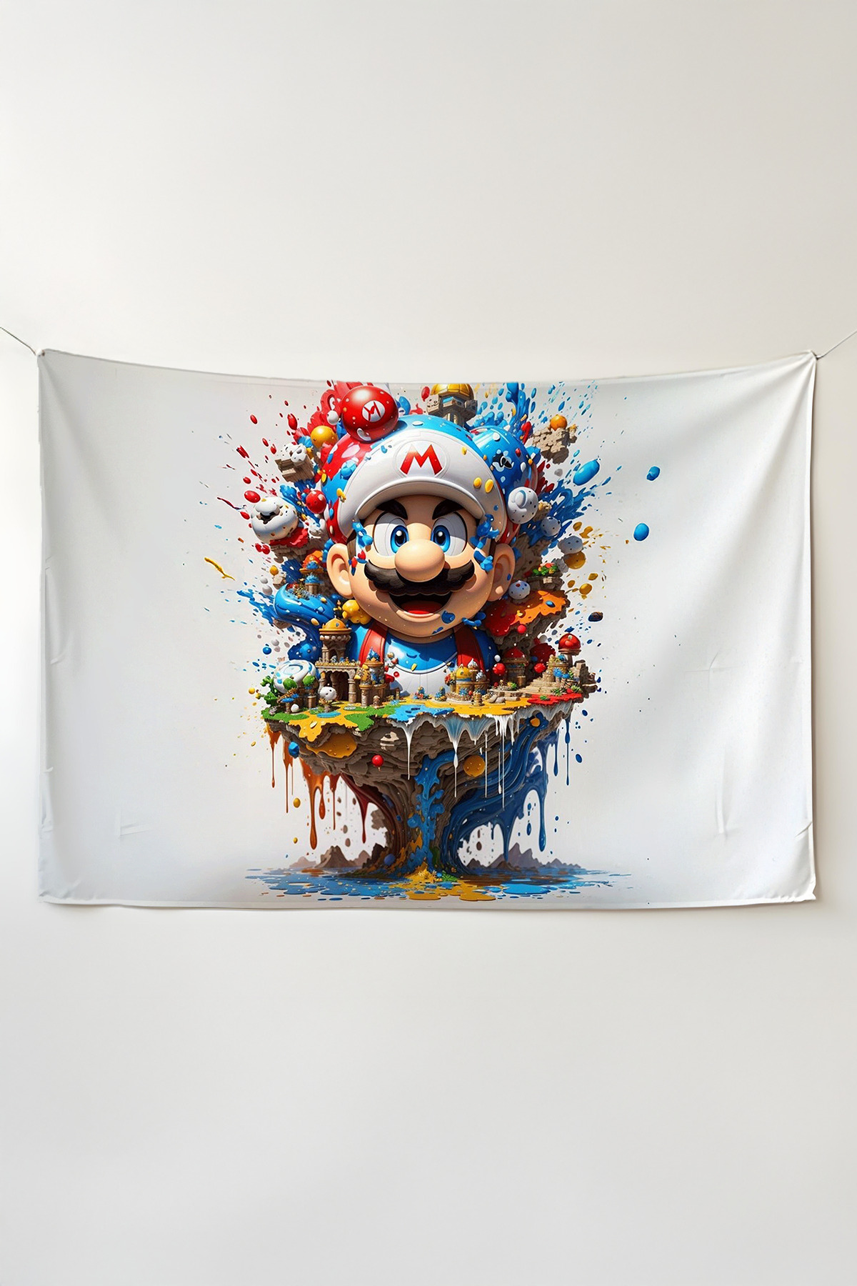 Mario Themed Anime Wallcovering β Oversized Tapestry Room Decor High Resolution Printing