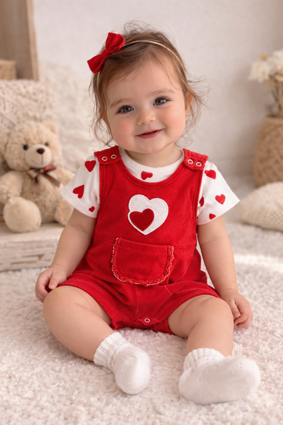 Summer Baby Girl Set with Heart