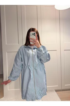 KASSEL Nakış Detaylı Ceket Mavi