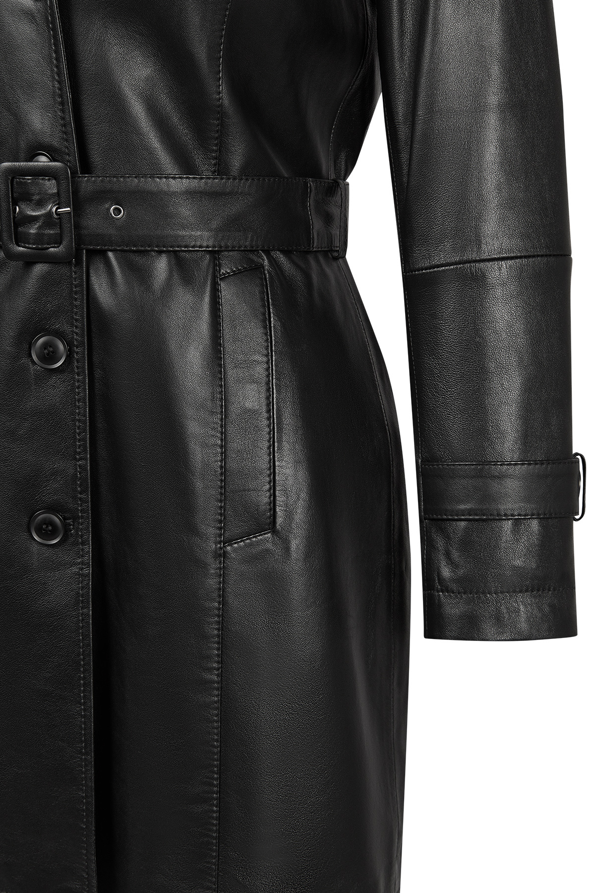 Derimod  Lilian Kadın Siyah Uzun Deri Kaban 26SGE56421M - Görsel 6