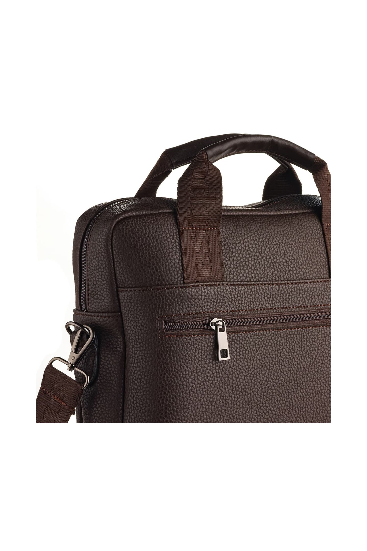 Westpolo  Vegan Deri Laptop Bölmeli Erkek Postacı Çantası (13 inc) - Kahverengi - Görsel 6