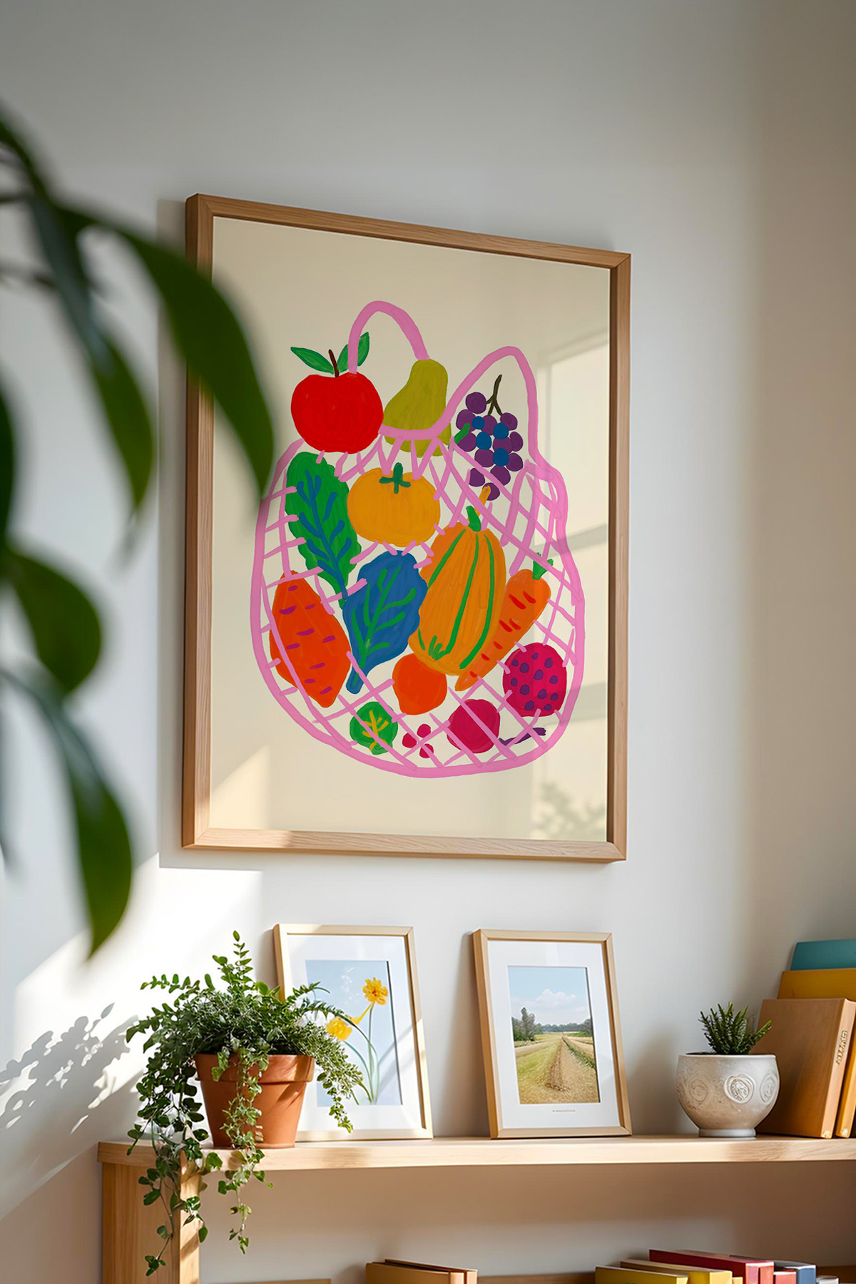 Sebze Meyve Tablo Modern Mutfak Poster Dekoratif Duvar Dekoru Çerçevesiz