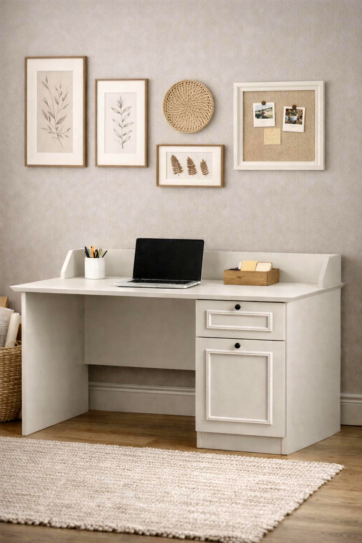 Mira Drawer Desk 120x86x65 cm Moonstone - Country