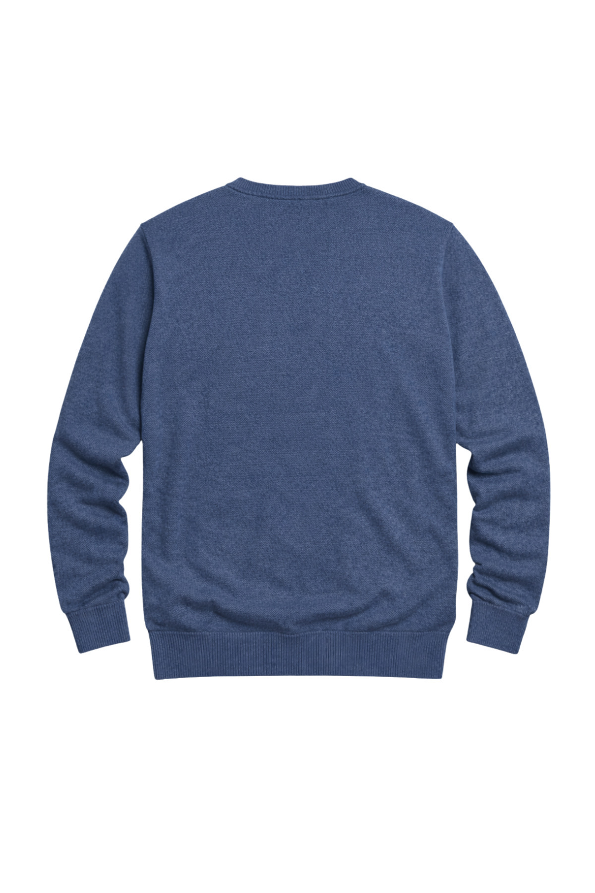 BattalModa Erkek Büyük Beden Melanj Lacivert V Yaka Triko Kazak 3XL-4XL-5XL-6XL görsel 5