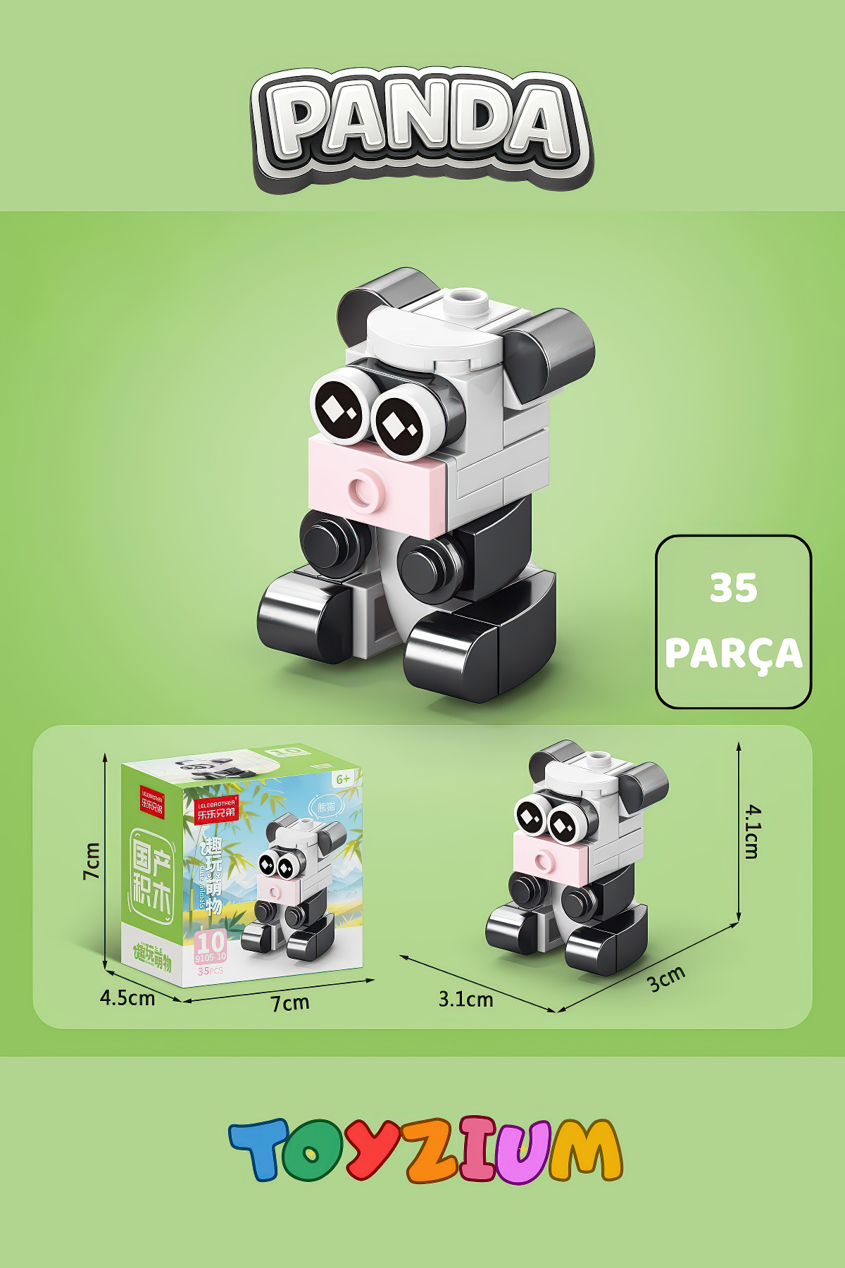 Shem Panda Yapı Blok Oyuncak (35 Parça) – Mini Sevimli Hayvanlar Model Yapım Seti fotoğrafı 2 (önizleme)
