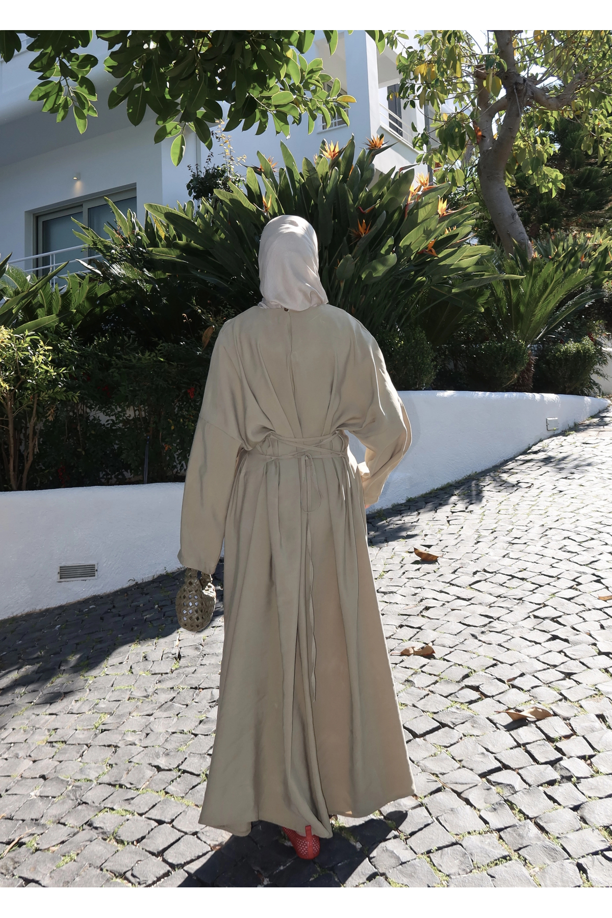 MODA AKSA  5023 BEL BAĞLAMA ELBİSE yeşil - Görsel 7