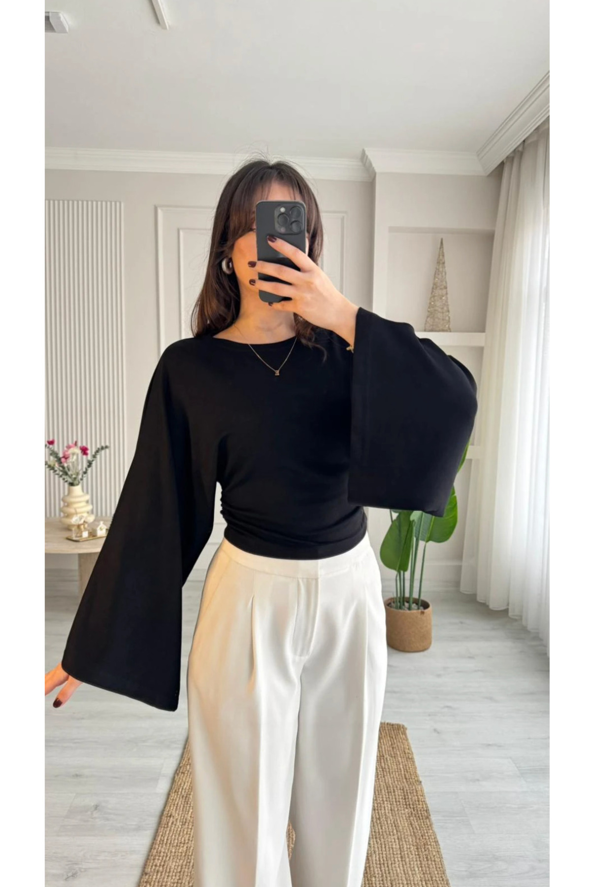 MareandCo  Salaş Kol Bele Oturan Model Bluz - Görsel 3