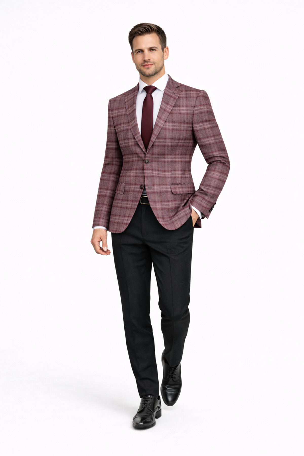 FABIO CASSEL  Slim Fit Erkek Tek Ceket – Modern Kesim Premium Kumaş - Görsel 4