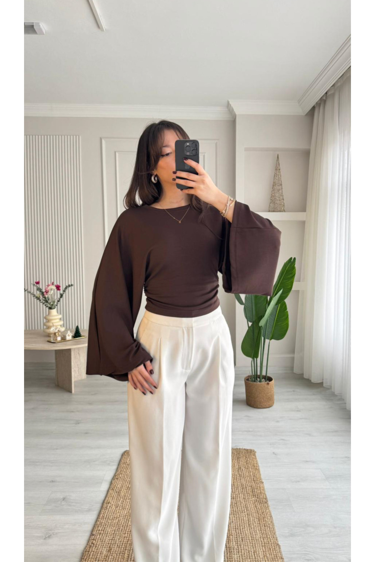 MareandCo  Salaş Kol Bele Oturan Model Bluz - Görsel 4