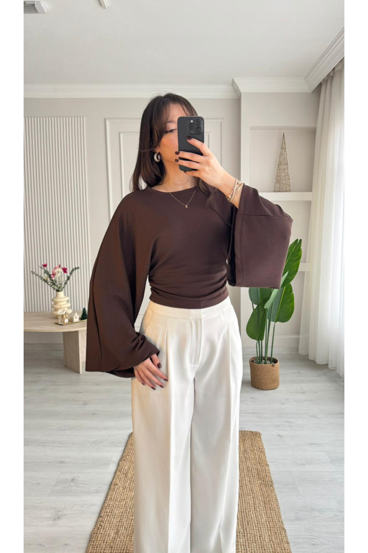 MareandCo  Salaş Kol Bele Oturan Model Bluz - Görsel 2