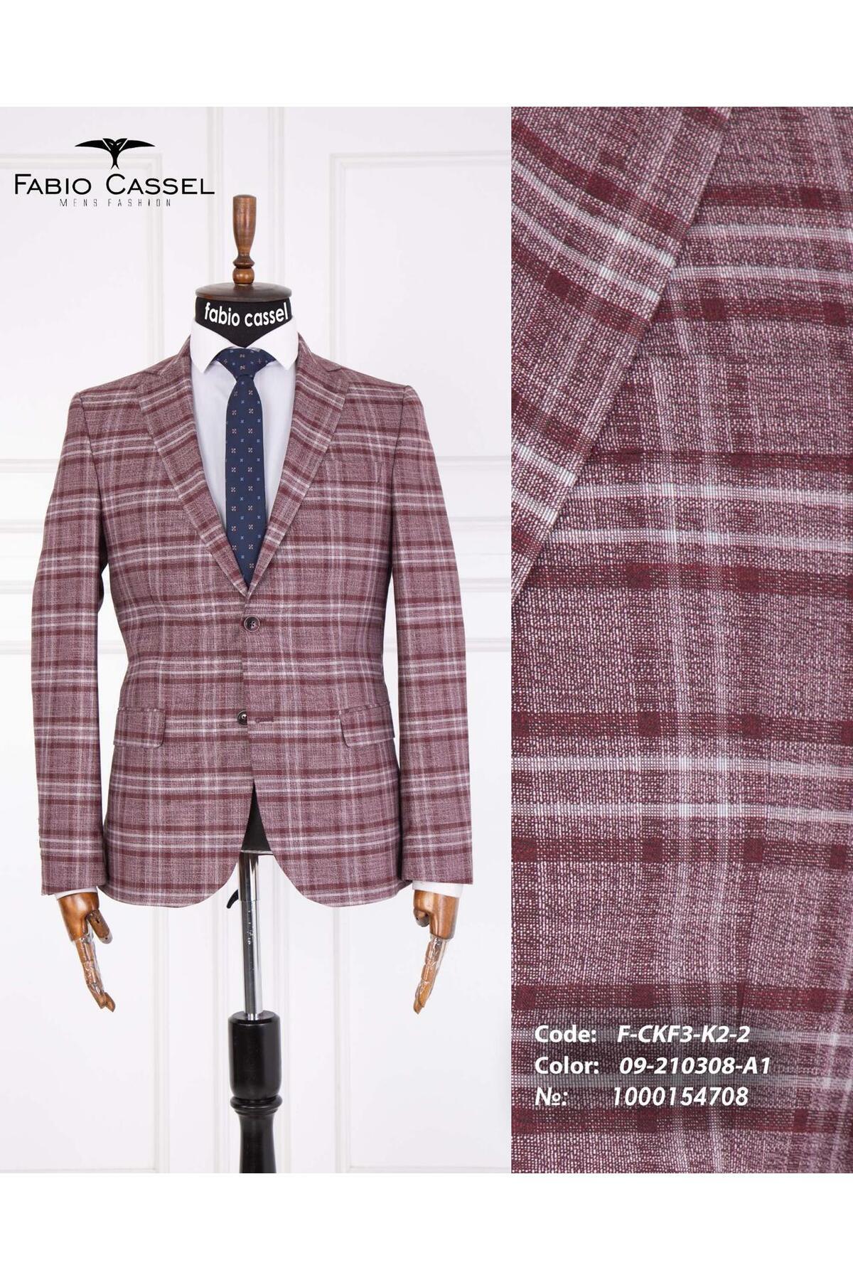 FABIO CASSEL  Slim Fit Erkek Tek Ceket – Modern Kesim Premium Kumaş