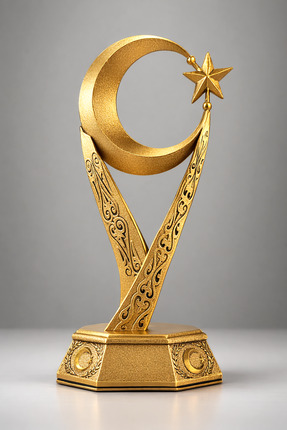 AF SANART Ay Yıldız Desenli dekoratif bilblo obje gold
