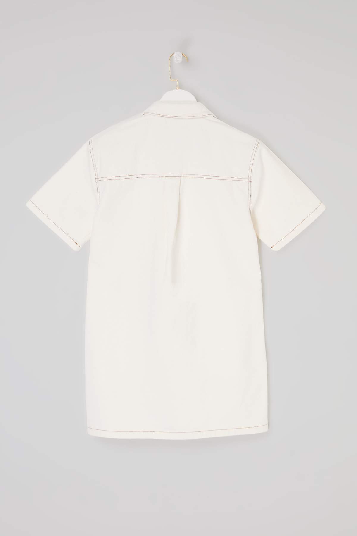 Trendyolmilla  Ekru %100 Pamuklu Mini Denim Elbise TWOSS26EL00215 - Görsel 6