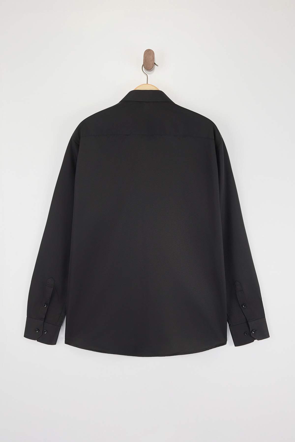 Trendyol Uomini Dritto Maniche Lunghe Regolare Plus Size Shirt Maglietta, Nero, 3XL Uomo