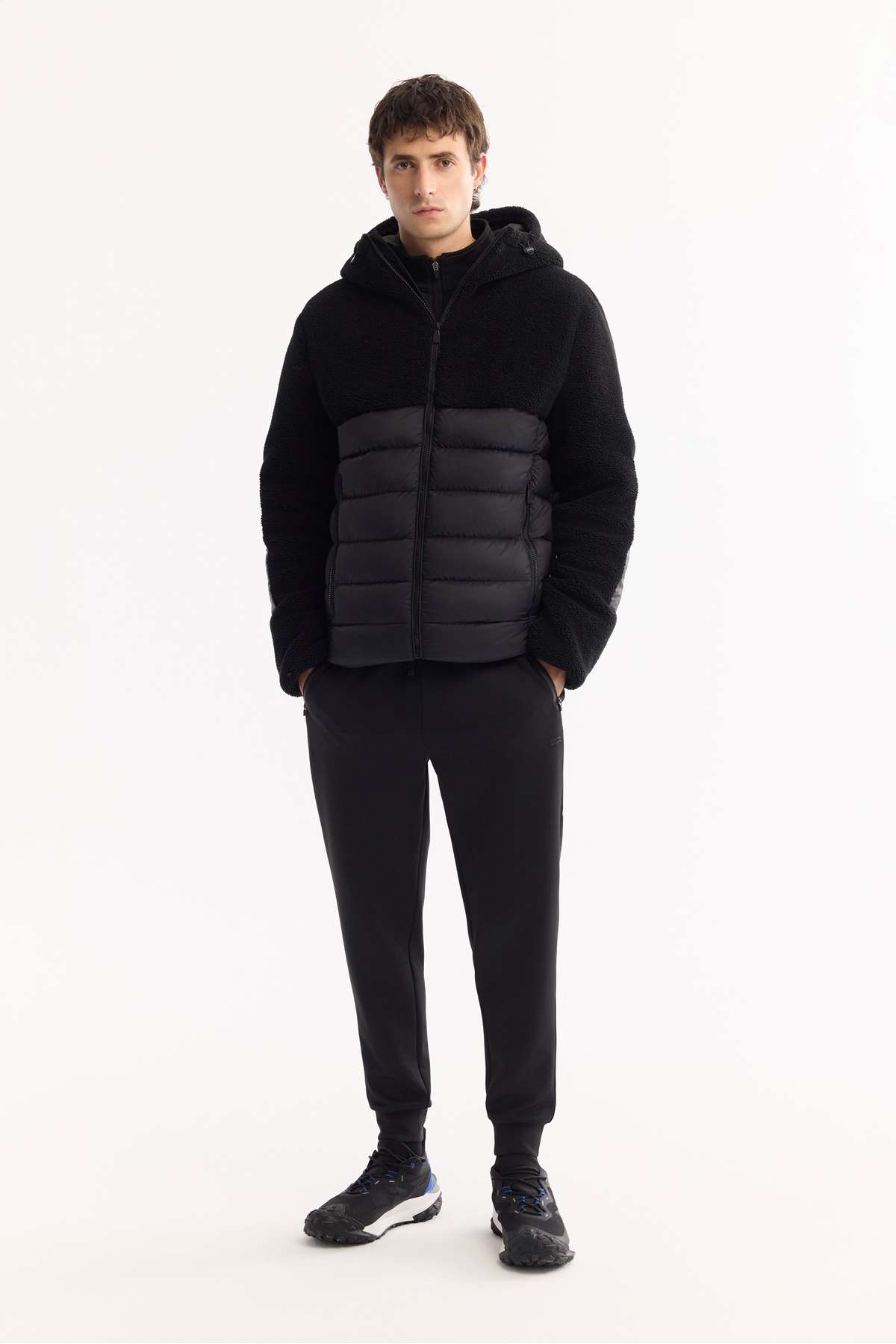 Avva  Erkek Siyah Kapüşonlu Rüzgar Geçirmez -4°C Dayanıklı Şişme Peluş Comfort Fit Mont A52Y6158 - Görsel 6