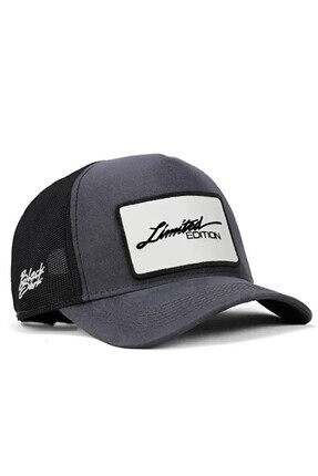 BlackBörk Limited Edition Logolu Antrasit-Siyah Trucker Şapka