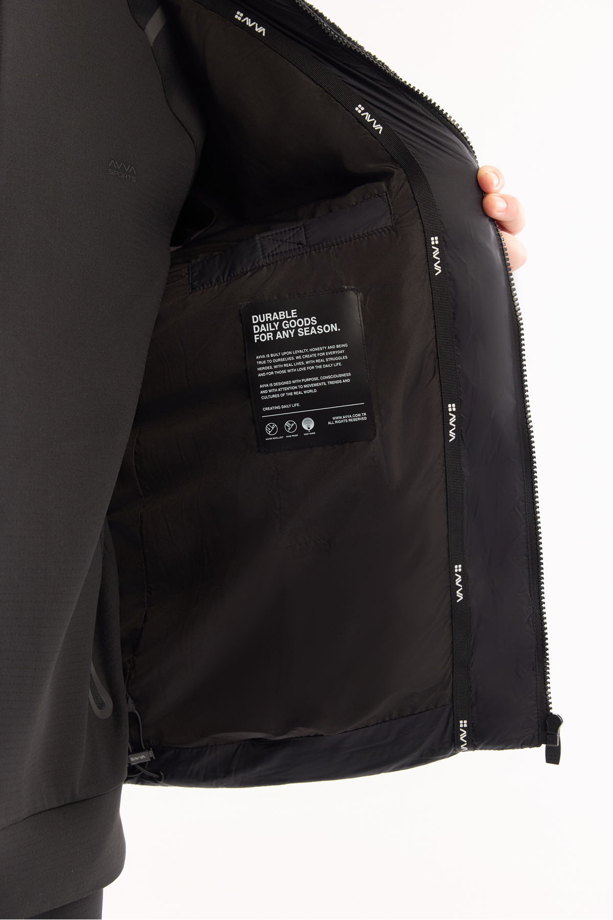 Avva  Erkek Siyah Kapüşonlu Rüzgar Geçirmez -4°C Dayanıklı Şişme Peluş Comfort Fit Mont A52Y6158 - Görsel 8