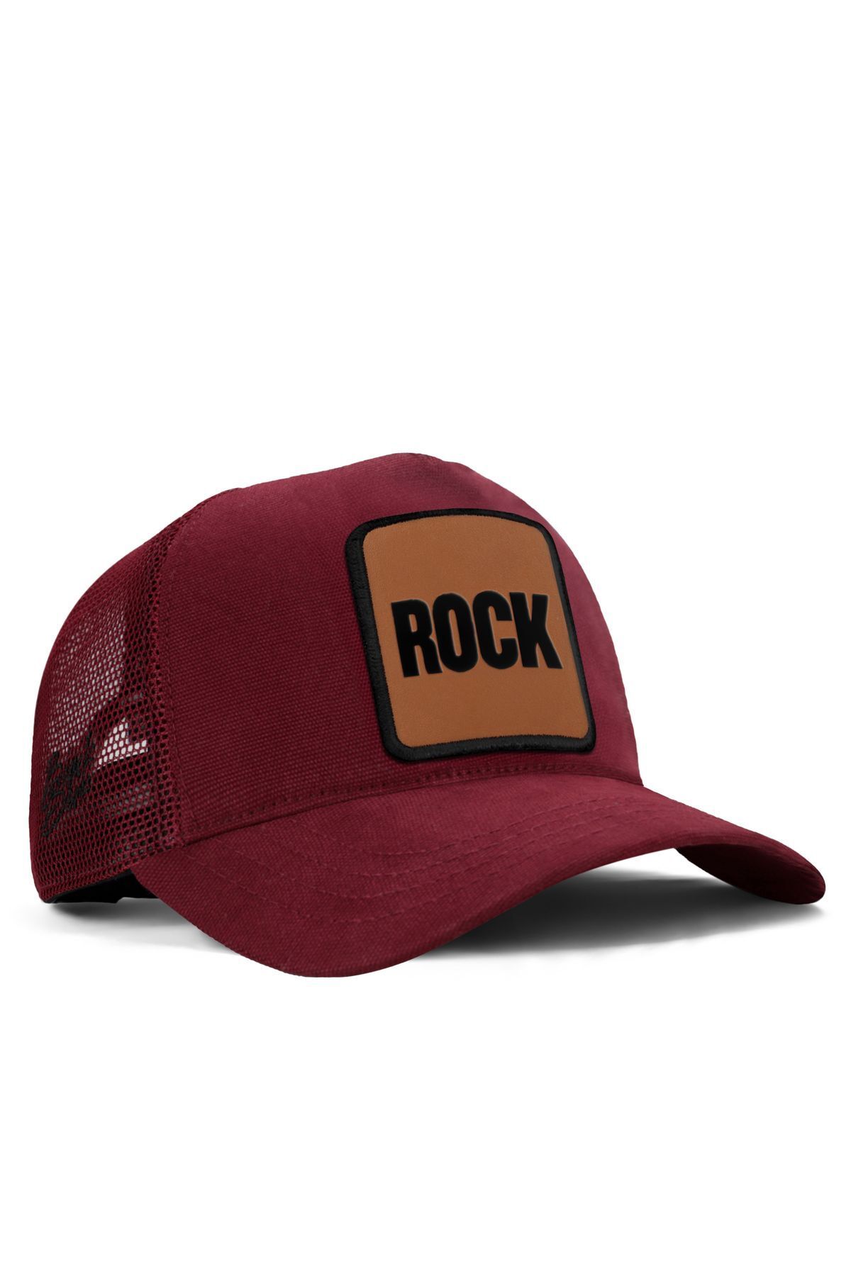 Burgundy Trucker Hat with Rock Logo