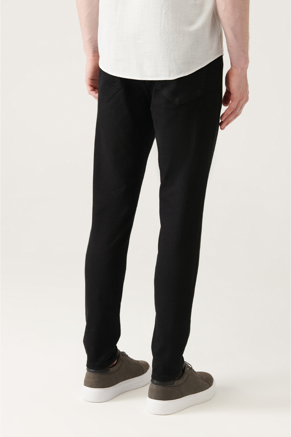 Avva  Erkek Siyah Eskitme Yıkama Esnek Jean Pantolon E003513 - Görsel 3