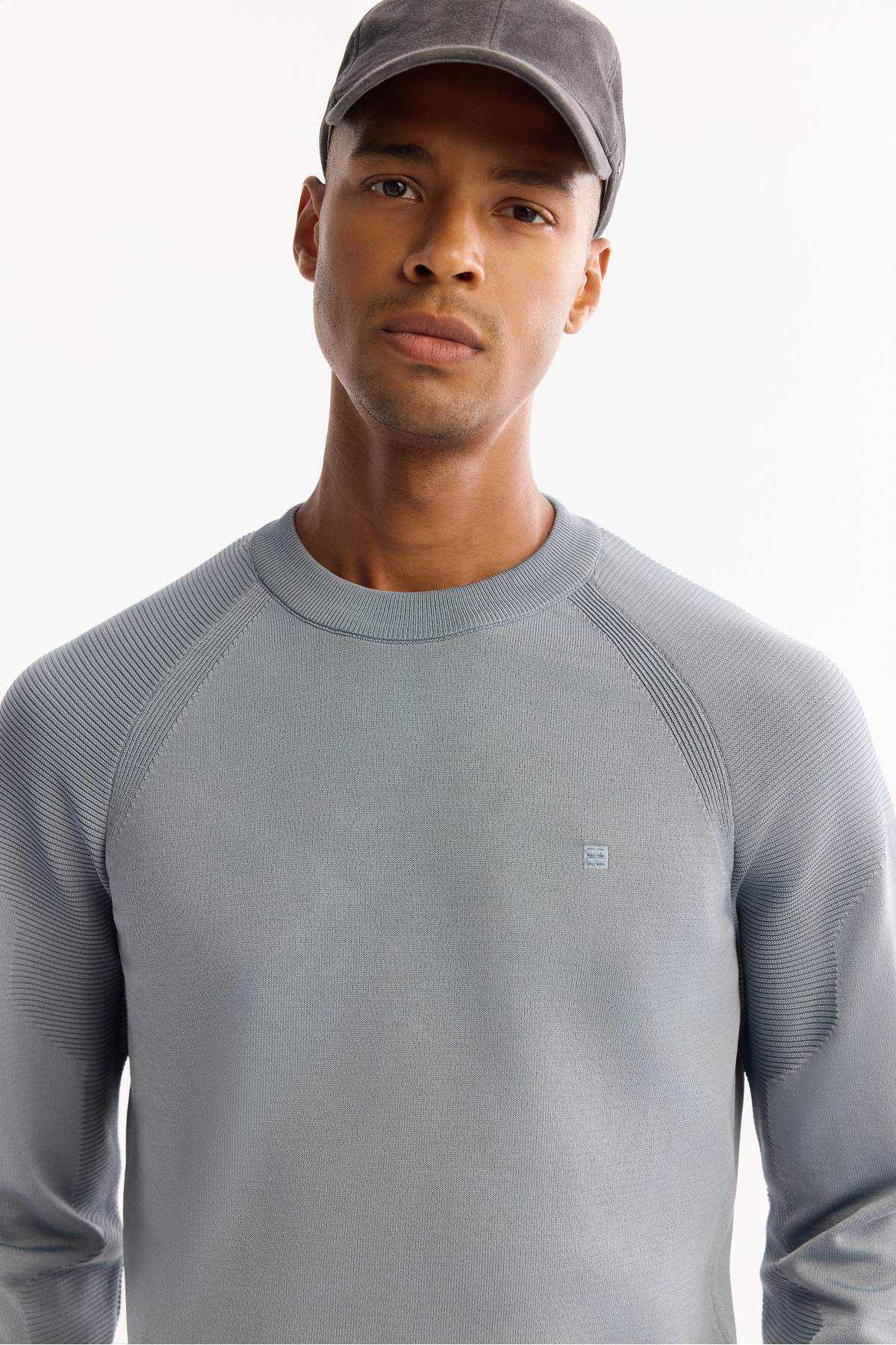 Avva  Erkek Mavi Bisiklet Yaka Dokulu Triko Regular Fit Kazak A52Y5083 - Görsel 2