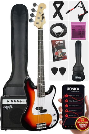 Midex Cbg-460sb 46 Inç 4/4 Yetişkin Amfili Bas Gitar Seti Sunburs