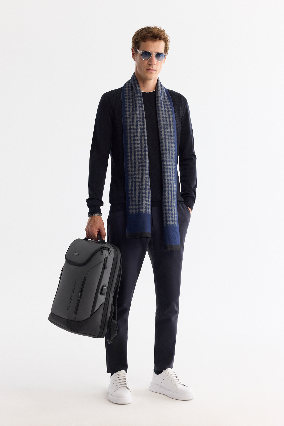 Avva  Erkek Lacivert Dokulu Basic Kazak E005109 - Görsel 5