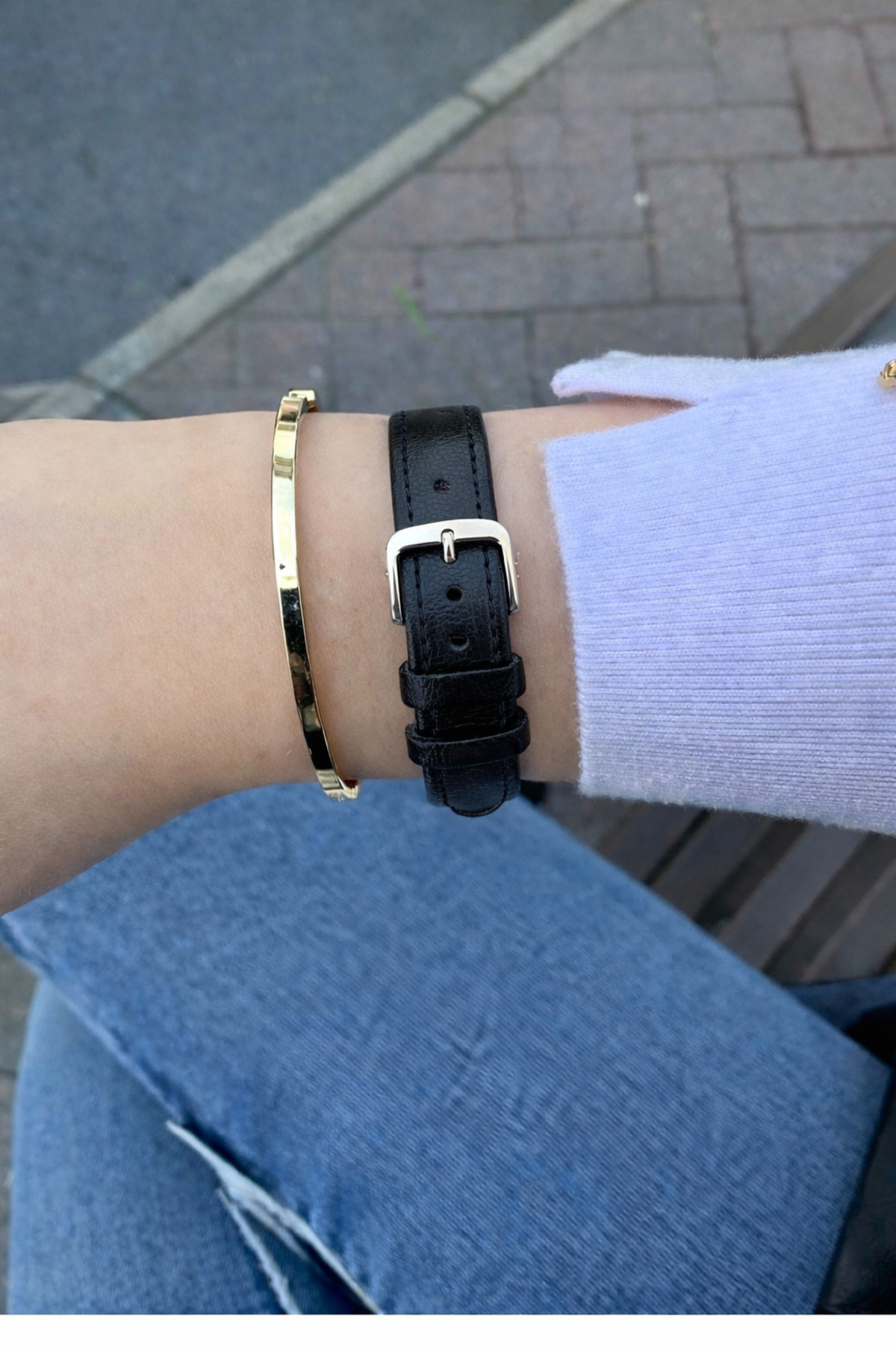 Sobce  Retro Minimal Şık Deri Kahve Kordon Kadın Kol Saati - Görsel 2