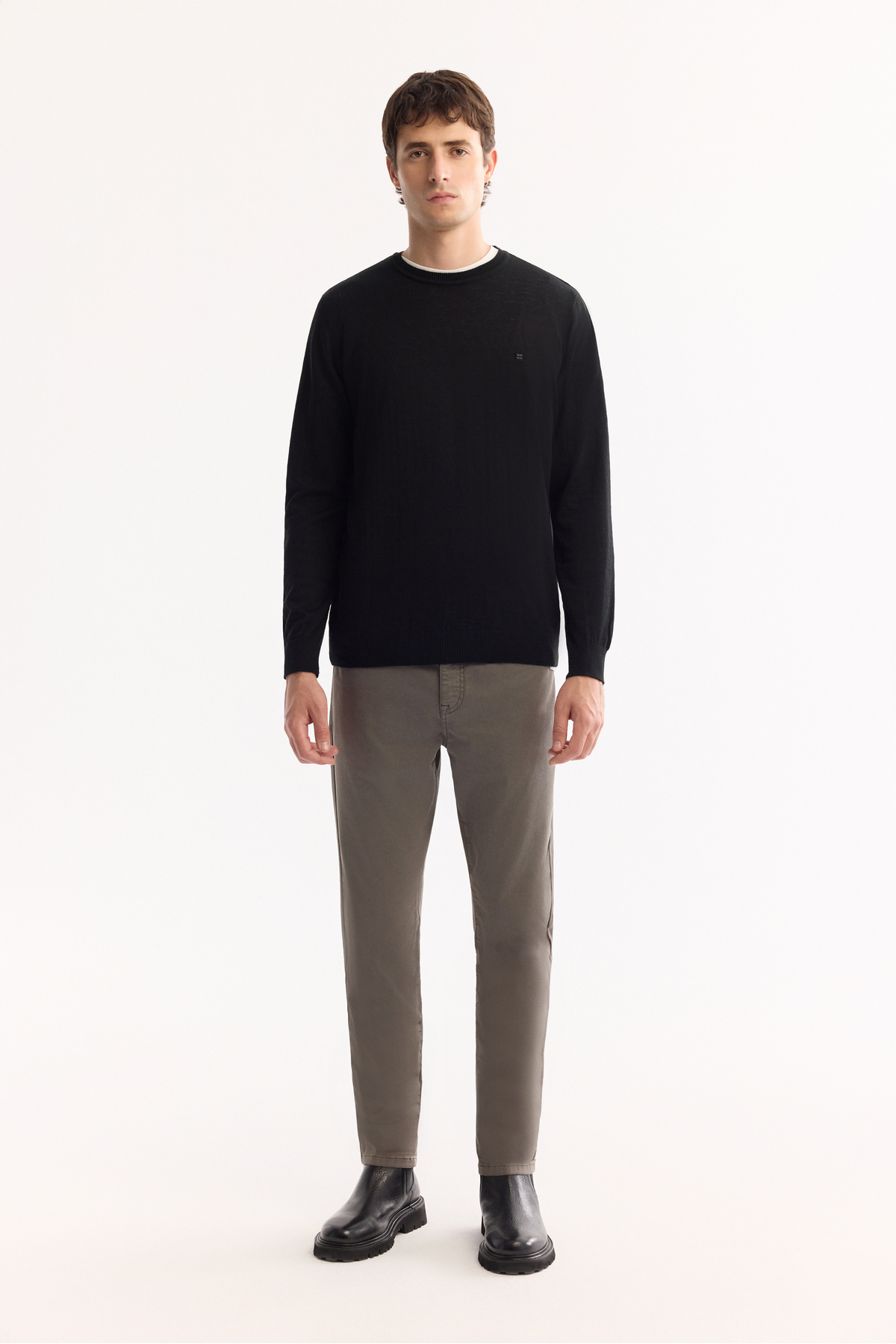 Avva  Erkek Siyah Bisiklet Yaka Yün Karışımlı Triko Regular Fit Kazak B005013 - Görsel 6