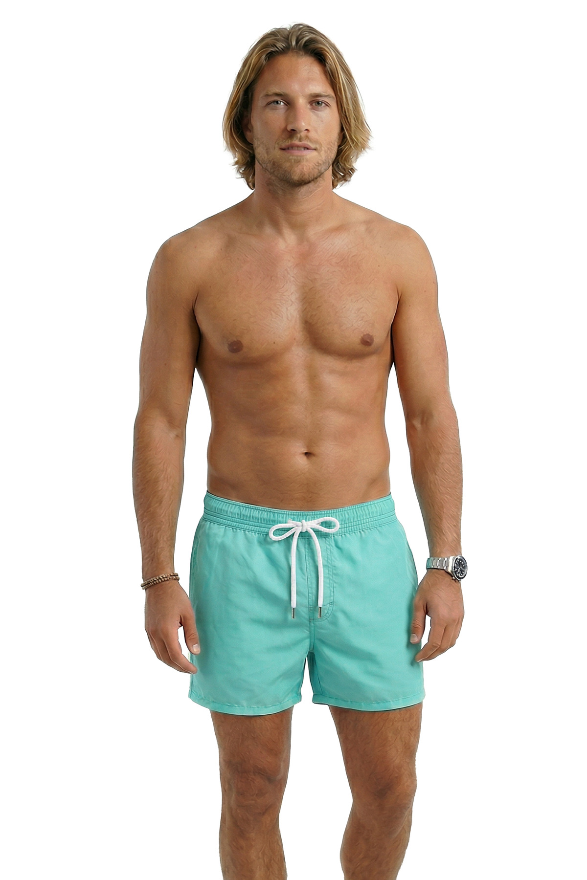 Miami Beach Men's Mint Quick Dry Fabric Single Back Pocket Standard Size Swimsuit Swim Shorts