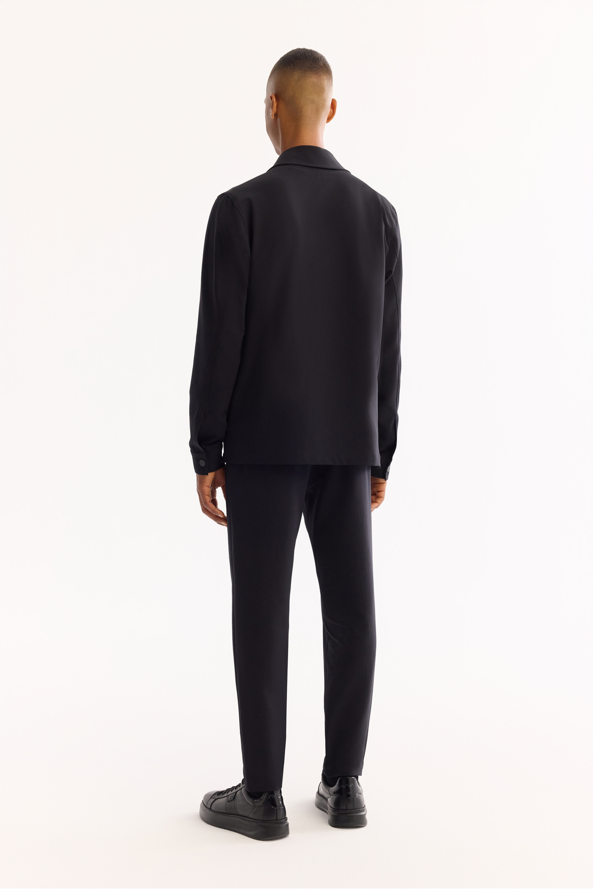 Avva  Erkek Siyah Klasik Yaka Hızlı Kuruyan Non-Iron Comfort Fit Gömlek Ceket A52Y2118 - Görsel 4