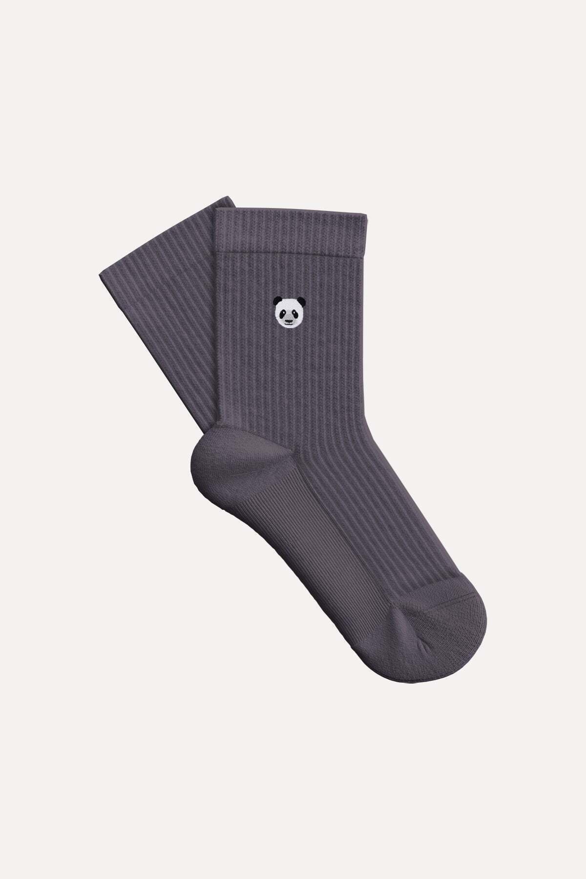 Panda Towel Socks - Gray